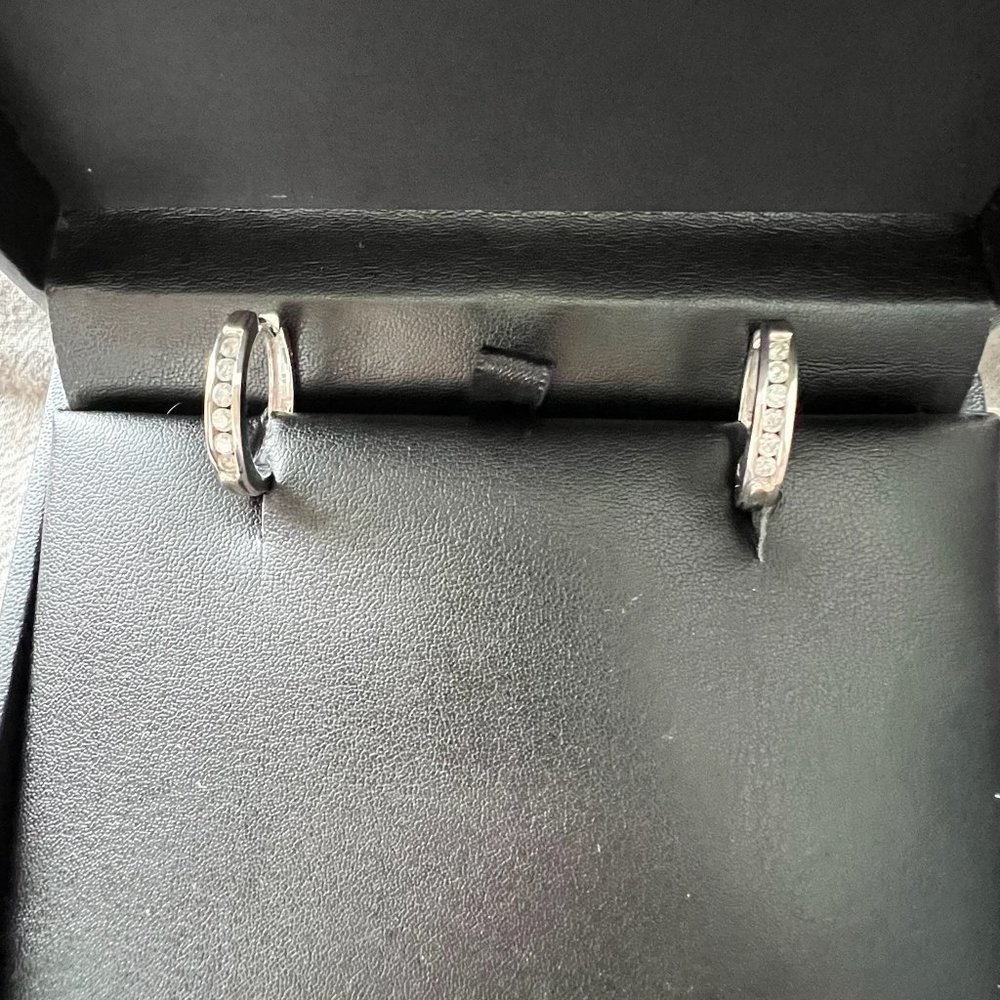 White Gold Diamond Hoop Earrings